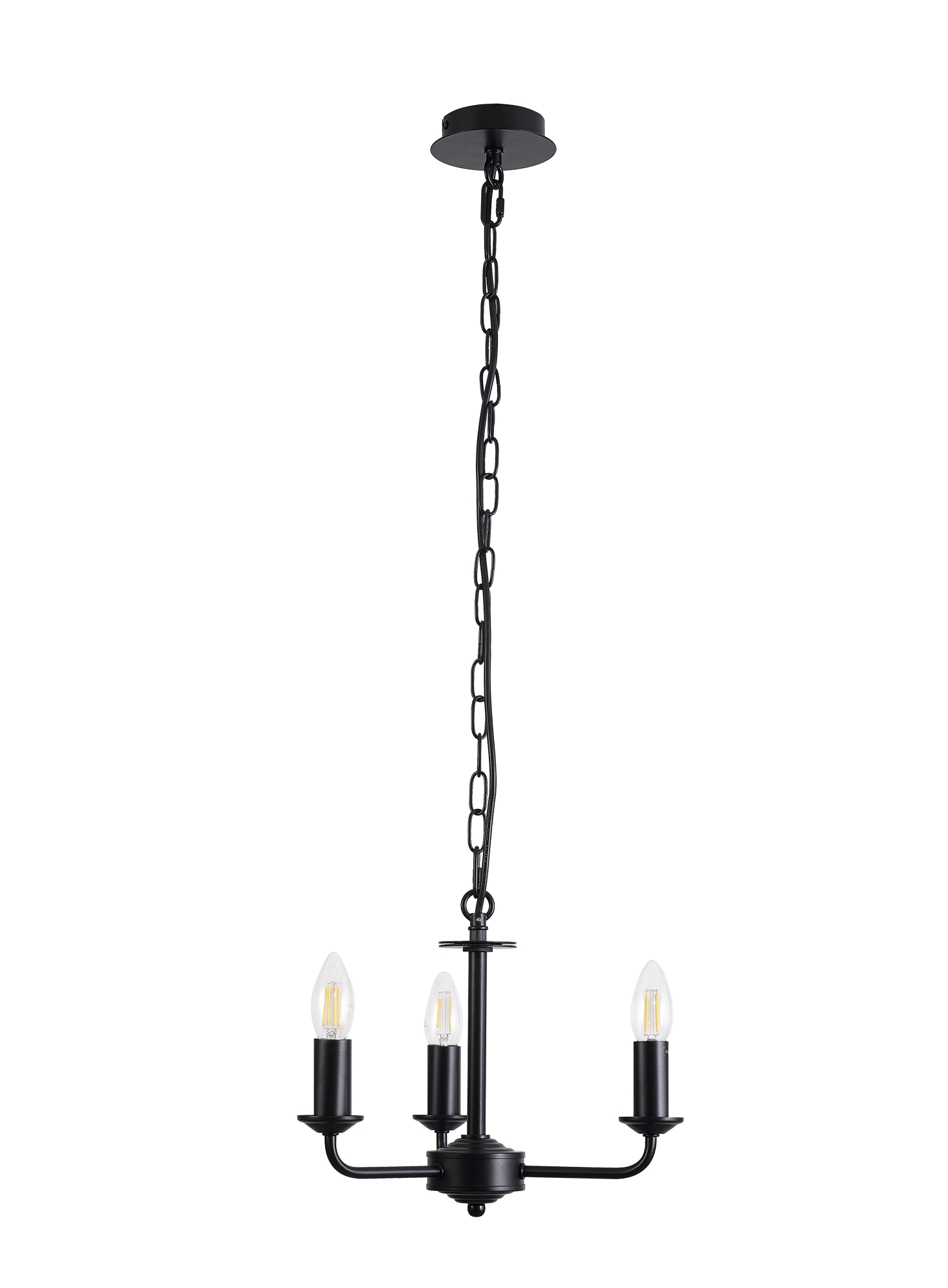 Banyan 45cm 3 Light Pendant Matt Black, White DK1007  Deco Banyan MB WH